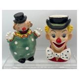 Napco clown head vase and Velco planter