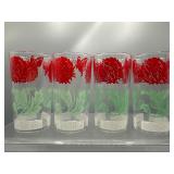 Vintage flower butterfly glass tumblers