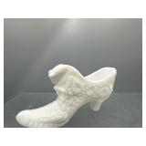 Vintage Fenton Milkglass Shoe