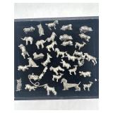 Miniature pewter animal figurines