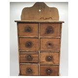 Vintage wooden spice cabinet