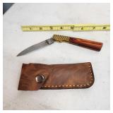 Hand Crafted/Forged Damascus Folding Pin Knife17-9