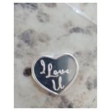 1 Gram Fine .999 Silver Heart (I LOVE YOU)  T-5