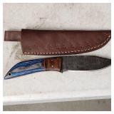 8 1/4" Hand Forged Full Tang Damascus Knife 5-4