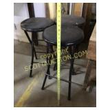 3 black folding bar stools