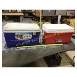 2 igloo 48 QT poly coolers, fair