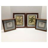 Group of 4 small framed wall art decor