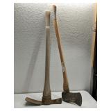 Axe and a pick axe