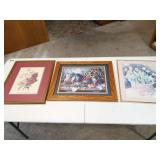 Group of 3 framed prints, all flowers