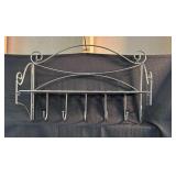 Wall Mounted Metal Shelf and Hooks