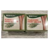 (2) 1.76 oz Berveal Varicose Vein Cream Jars