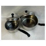 2 Heavy Stainless Soup Sauce Pans w Lids