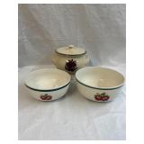 Lot of Ceramic Apple Bowls and Jar w Lid