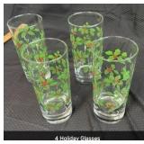 4 Christmas Drinking Glasses