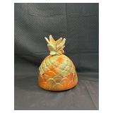 Hand Painted Pineapple Counter Holder w Lid