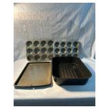 2 Muffin Pans - Cookie Sheets - Roaster Pan