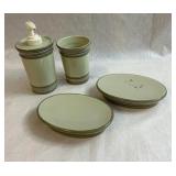 Green Ceramic Bathroom Soap - Washing Set