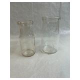 2 Vintage Dairy Bottles