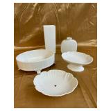 Lot of Porcelain Serving Trays and Vases