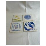 Hand Painted Ceramic Tiles - Coasters