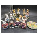 Easter Bunny Figurines & Plate