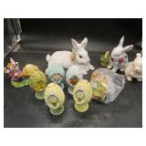 Easter Dï¿½cor, Bunnies, Eggs w/ Stands