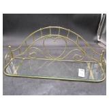 Brass Glass Top Wall Shelf