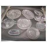 Glass Trays, Plates, Bowls, Butter Dish