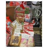 Gift set, white choco santas, choco caramel pretze