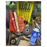 Hand drill, hammers , drivers, cut-off wheels