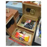 Pair of humidors w/ supplies