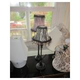 Pair of animal print lamps