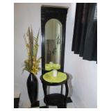 Entry Table, Mirror, Tall Vase