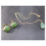 Jade? Earrings & Pendant on Chain