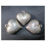 Group of 3 Silver Heart Pendants