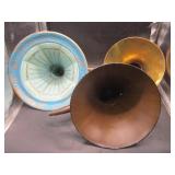 Group of 3 Antique Phonograph Horns