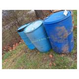 (3) Plastic 55 gallon Barrels (Each)