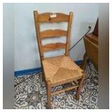 RUSH SEAT LADDER BACK CHAIR WITH SEAT CUSHION