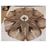 HANDMADE NATURAL HIDE SMALL ROUND AREA RUG OR WALL ACCENT -MBR