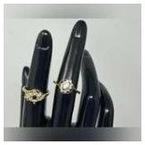 Ladies fashion rings, two pieces, see pictures for details.