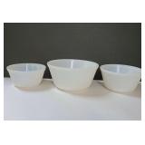 (3) MILK GLASS MIXING BOWLS