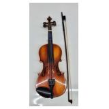 VIOLIN W/BOW & CASE MARKED E.R. PFRETZSCHNER MILLENWALL OBB-1974 ANTONIUS STRADIVAMUS W. GERMANY