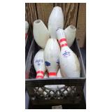 (10) USBC BOWLING PINS & CRATE