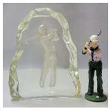 VINTAGE GOLFING COLLECTIBLES- FIGURINE & PAPERWEIGHT