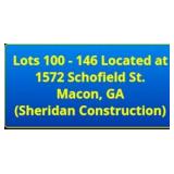 Lots 100-146 are located at 1572 Schofield St., Macon GA (Sheridan Construction)