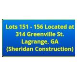 Lots 151-156 Are Located at 314 Greenville St, Lagrange, GA (Sheridan Construction)