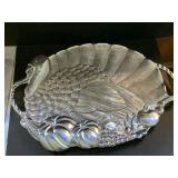 VINTAGE VERY LARGE GORHAM METAL SERVEWARE TURKEY PLATTER WITH HANDLES ON BOTH ENDS 24" LONG X 16 1/2" WIDE - DINING ROOM