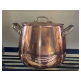 VINTAGE TAGUS ELITE COPPER STOCK POT WITH LID MADE IN PORTUGAL 6" TALL X 7" ROUND - KITCHEN