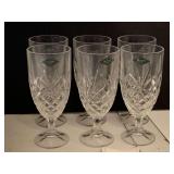 6 SHANNON LEAD CRYSTAL MADE IN IRELAND WATER GOBLETS 8" TALL - DINING ROOM