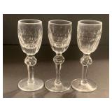 3 VINTAGE WATERFORD BEAUTIFUL CORDIALS - DINING ROOM